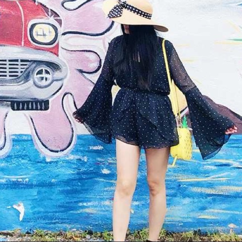 Tobi Black Dot Romper Size M